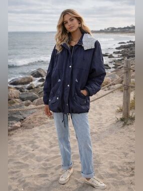 Vintage Van Heusen For Her Hooded Utility Jacket | Size Medium